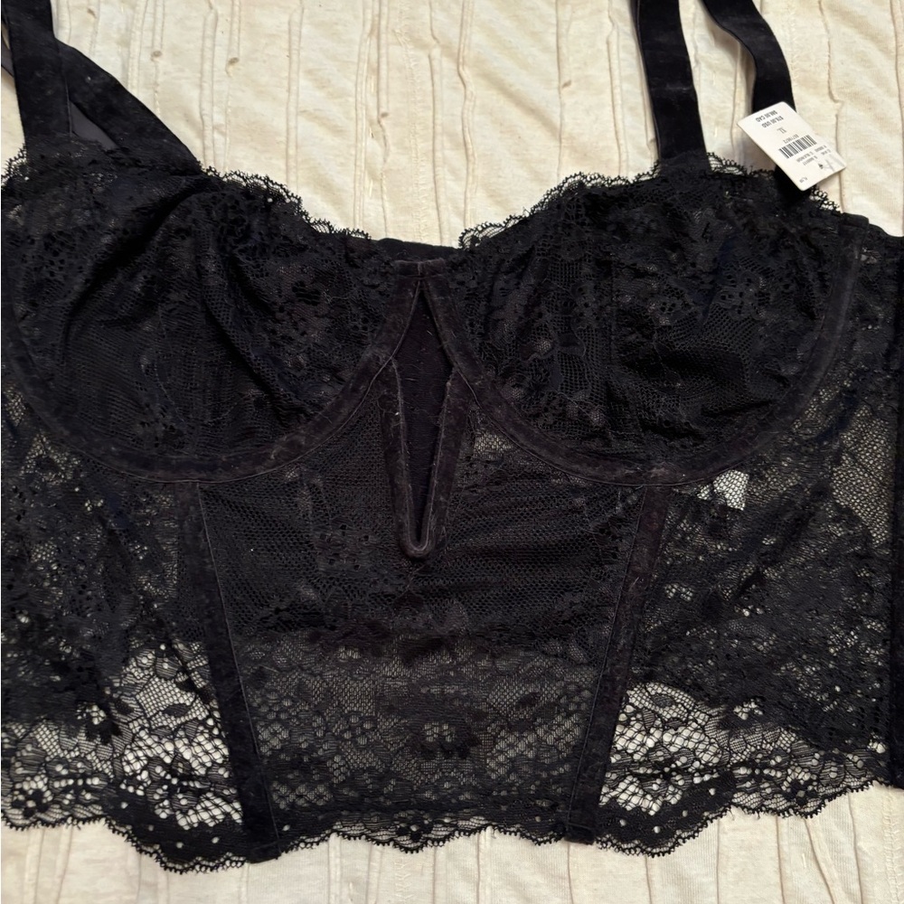 Anthropologie Lace Velvet Corset Top NWT - Picture 9 of 11